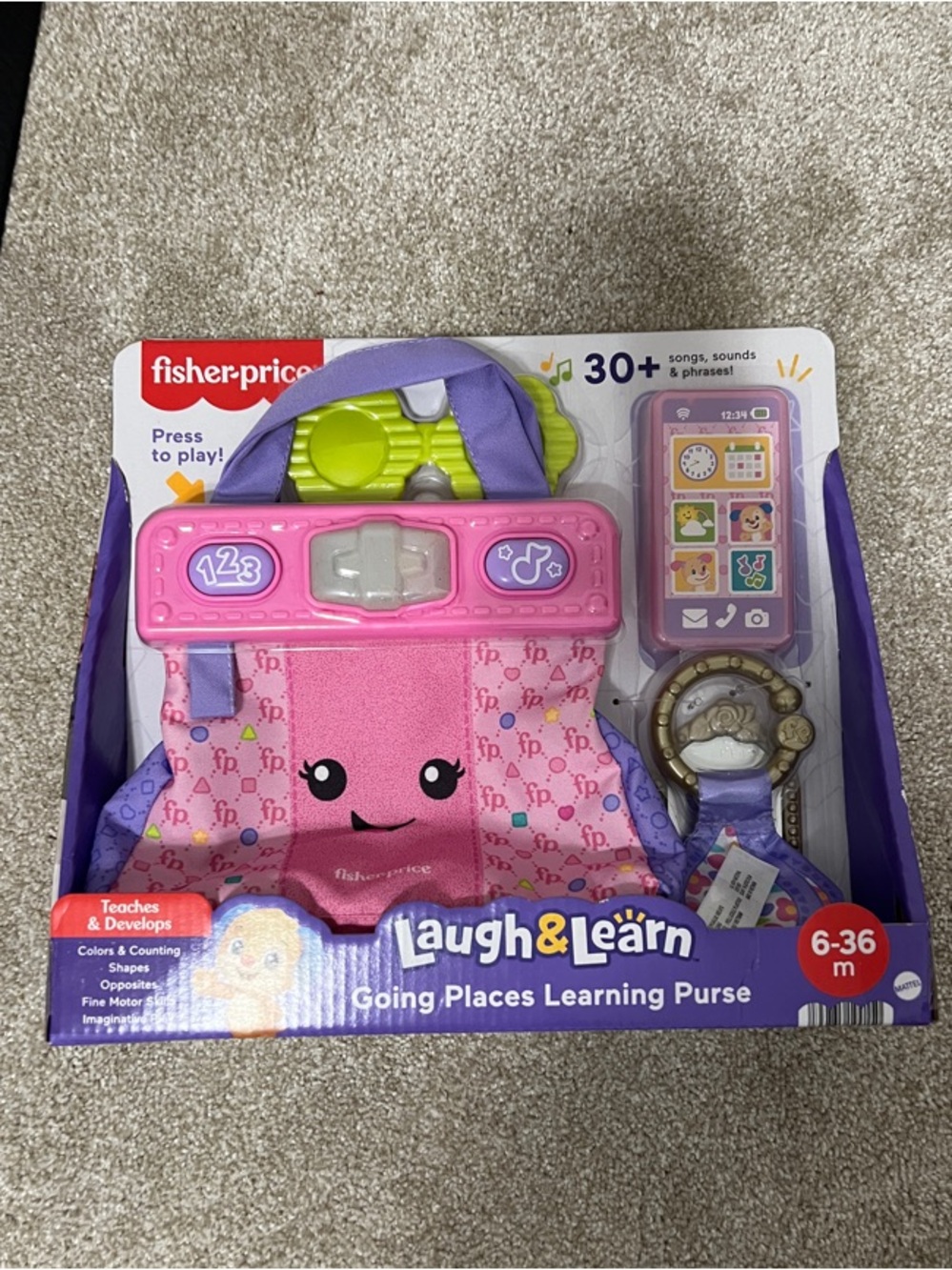 Fisher-Price Laugh & Learn Going Places Learning Purse - Pink, Purple, Green